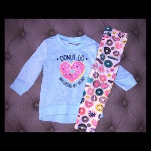 EUC Donut leggings set 18m